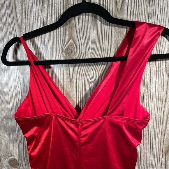 Fashion Nova Red Satin Dress Sz S - Picture 7 of 10
